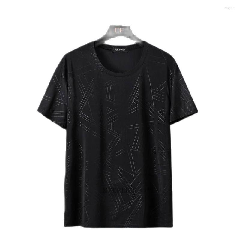 

Men's T Shirts Summer Men Ice Silk Tshirt Geometry Cool Plus Size 8XL 10XL 11XL Loose Tops Tees Oversize Fat T-shirt, Picture color
