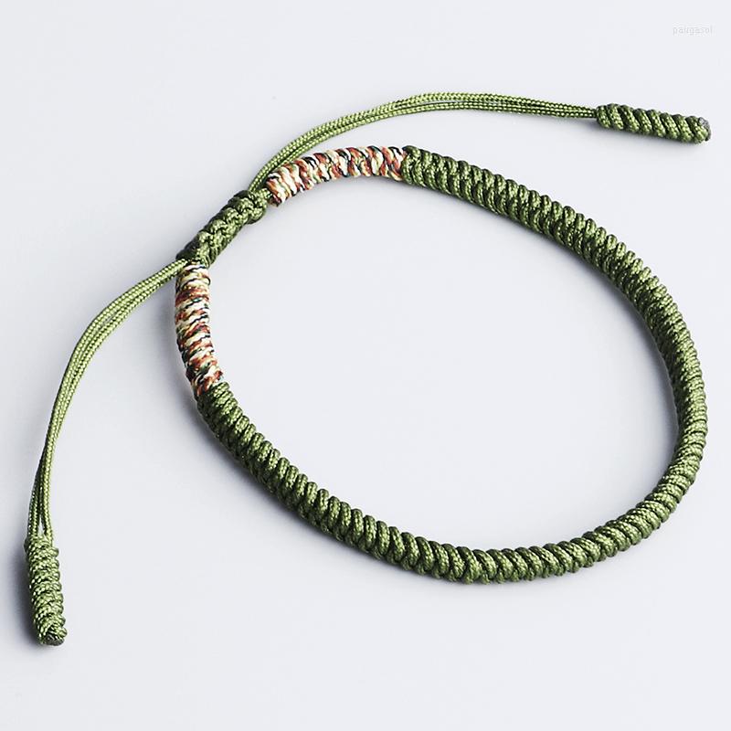 

Charm Bracelets Tibetan Buddhist Handmade Lucky Knots Rope Size Adjustable Buddhism Braided Bangle Bring Good Luck
