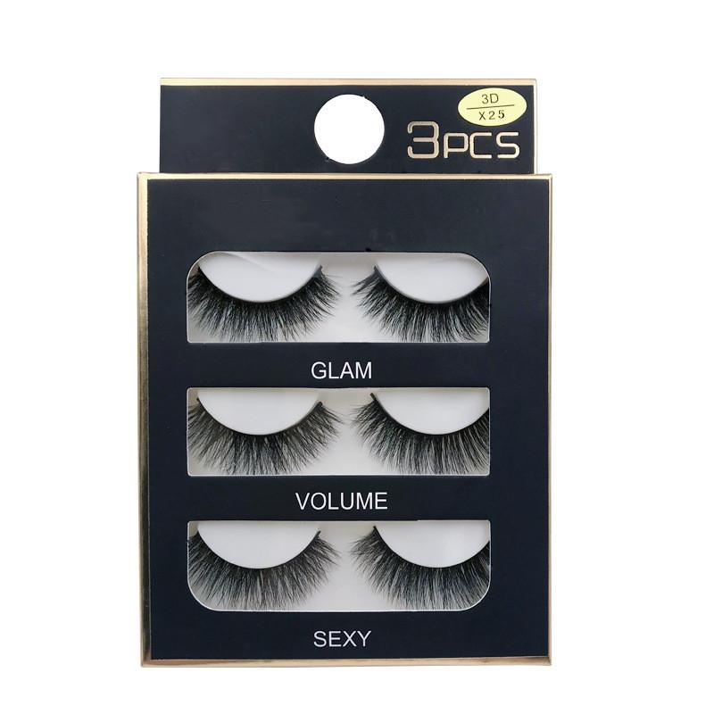 

False Eyelashes Natural Thick Curling Mink 3 Pairs Soft Long Cross EyelashFalse