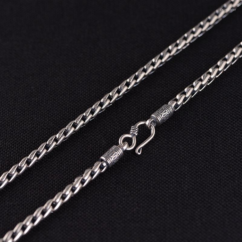 

Chains FNJ 5mm Water-Wave Chain Necklaces 925 Silver 50cm To 60cm Original S925 Thai Necklace For Jewelry Making Vintage