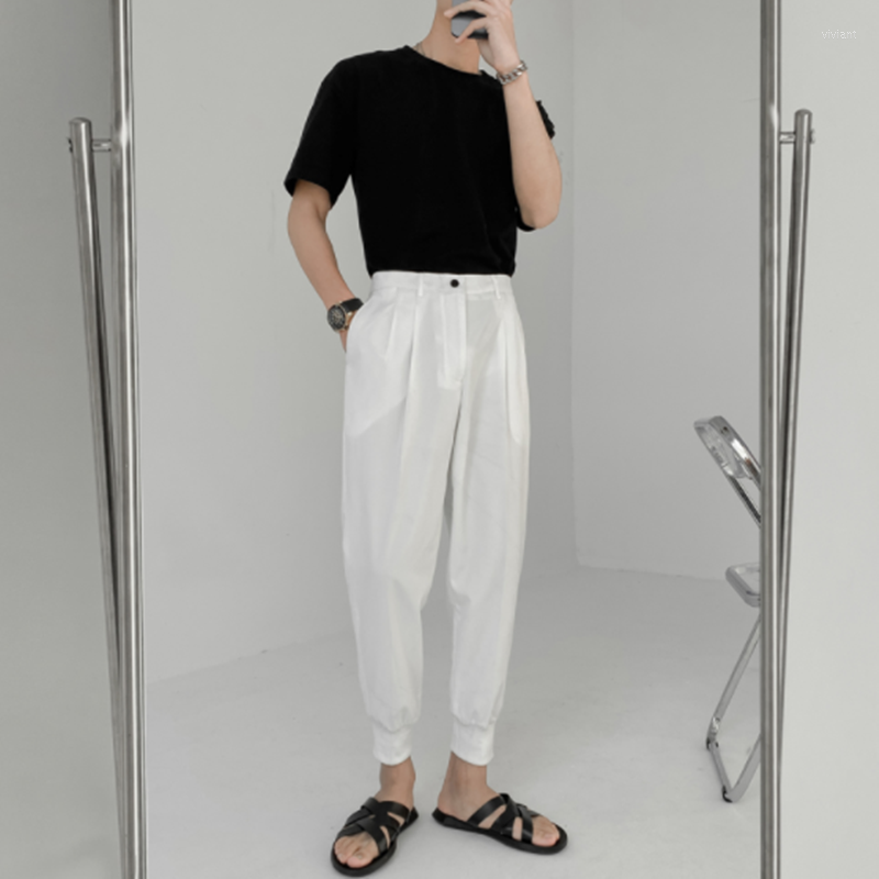 

Men's Pants High Quality Casual Brand Suit Pure Color Straight Tube Loose British Business Fashion Gorgeous Men, Khaki