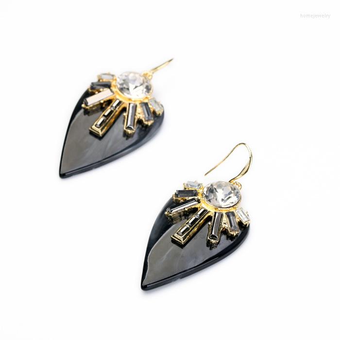 

Dangle Earrings Two Tone Leaf Tunnel 2023 Winter Orange & Black