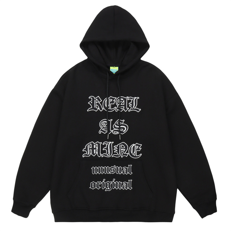 

Men's Hoodies & Sweatshirts Hip Hop Oversized Hoodie Vintage Streetwear Letter Embroidery Cotton Hooded Harajuku Fashion Casual HoodiesMen's, Brown