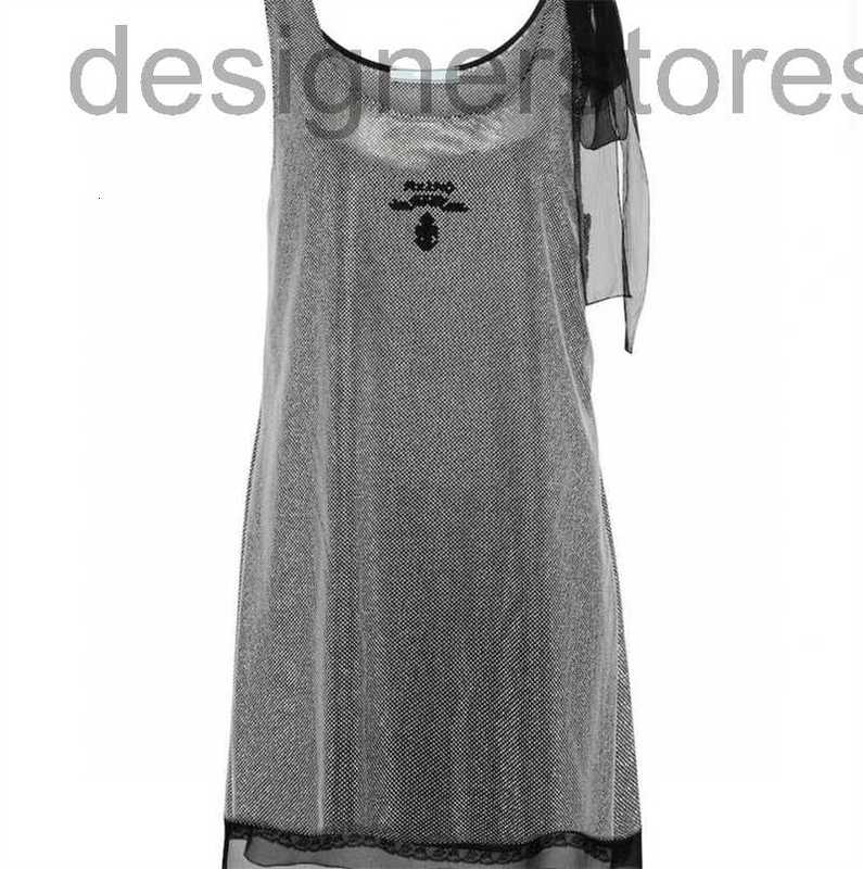 

designer Crystal Shimmered Dress Chiffon Vest Sleeveless Style Slim Casual Skirt For Party UDY1, Black