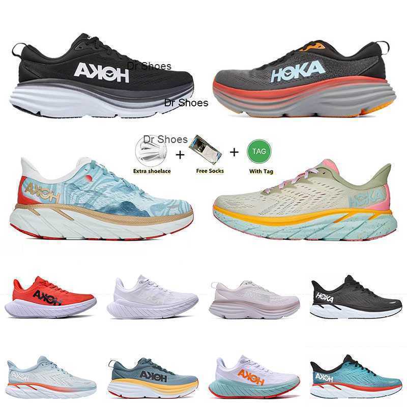 

Designer Mens Women Athletic Running Shoes Hoka Bondi 8 Black White Lunar Rock Diva Blue Citru Shell Coral Peach Hokas Carbon x2 Trainers, A2 36.5-42.5