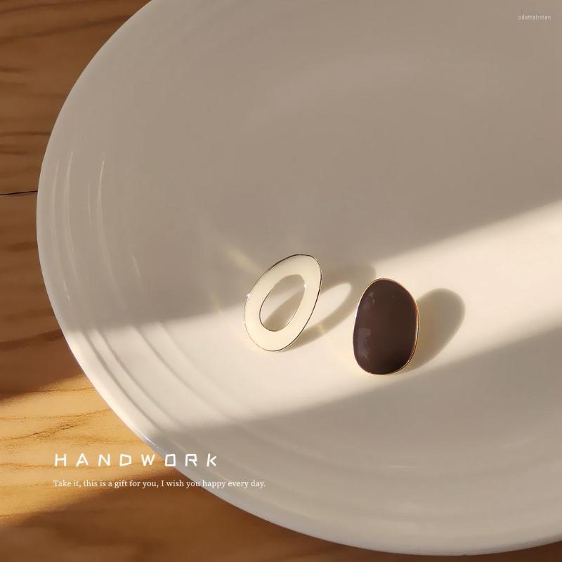 

Stud Earrings Factory Production Wholesale Jewelry Source 925 Silver Needle Plated 14K Real Gold Hollow Dripping Asymmetric