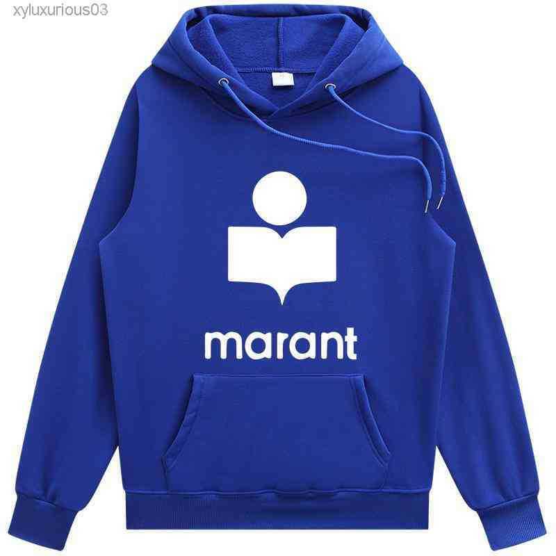 

Men's Hoodies Sweatshirts 2022spring and Autumn Streetwear Sweatshirt Men Women Fashion Marant Print Pullover Long-sleeved Hoody to, Dark gray h