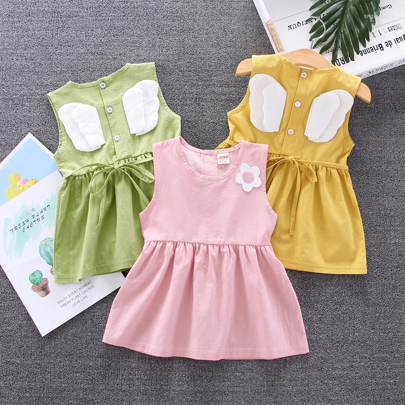 

Girl Dresses DIIMUU Summer Baby Girls Dress Clothes Infants Cotton Tops Child Sleeveless 2023 0-2 YearsFashion, Pink