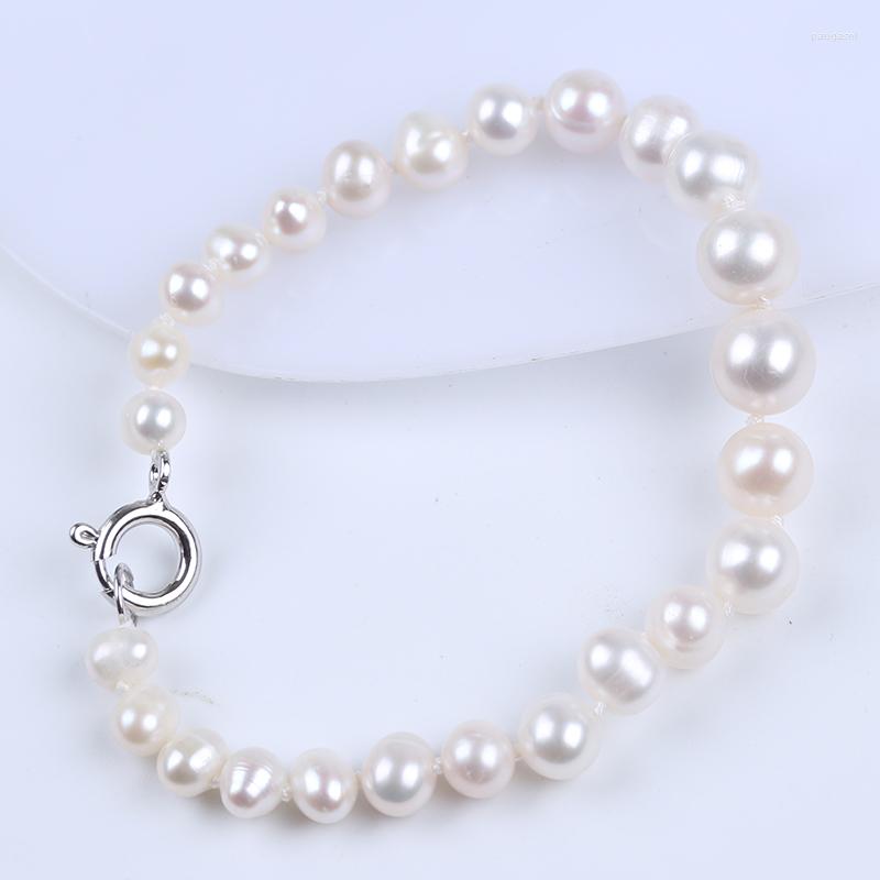 

Strand Fashion 5-12mm Potato Shape Freshwater Pearl Bracelet S925 Silver Clasp