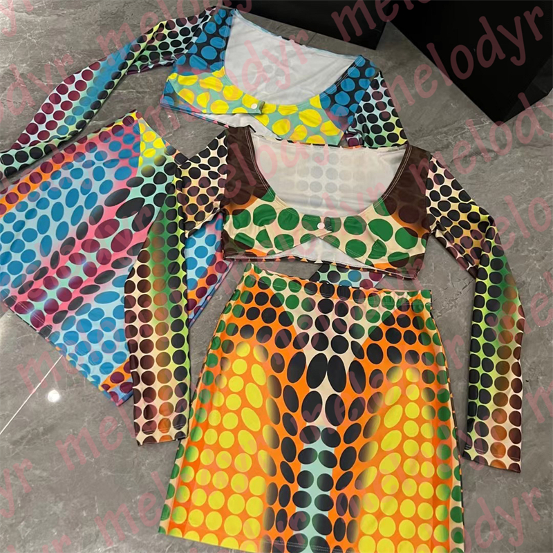 

Fashion Designer Swimwear Dot Print Two Piece Swimsuit Swimdress Womens Color Long Sleeve Bikinis, Blue