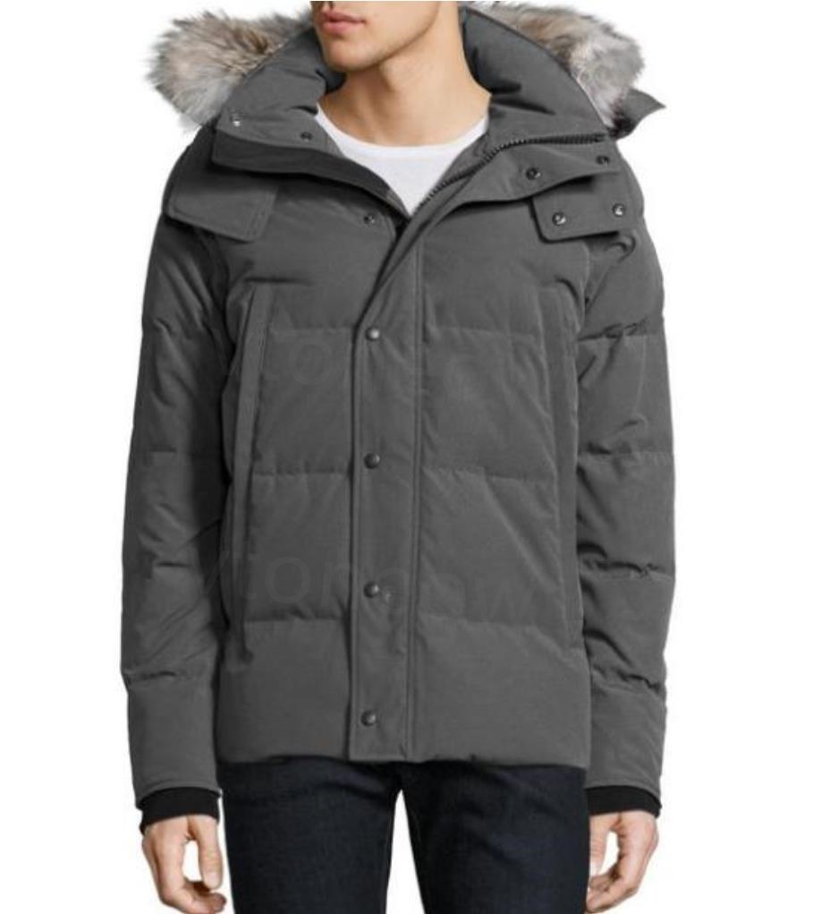 

2023 Winter Fourrure Down Parka Homme Jassen Chaquetas Outerwear Wolf Fur Hooded Fourrure Manteau Wyndham Canada Jacket Coat Hiver Doudoune Mens, The same as original