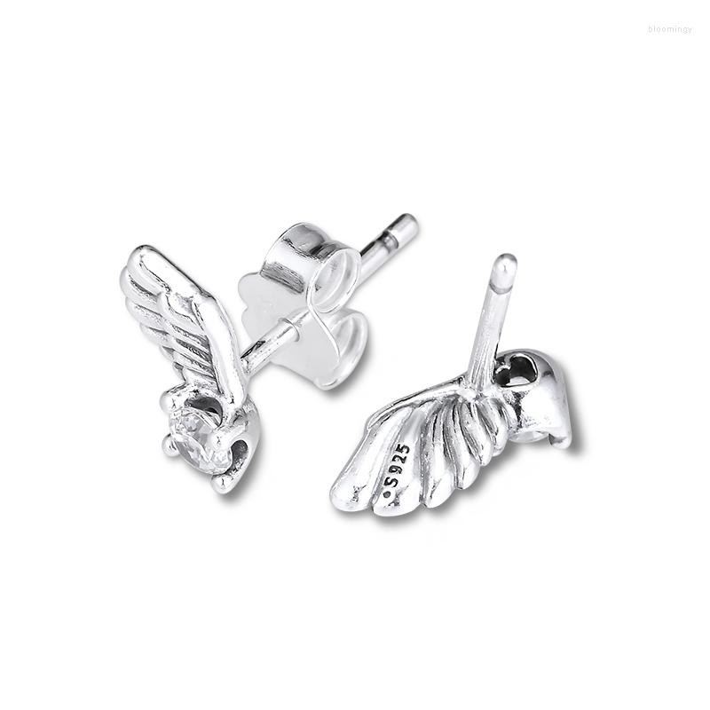 

Stud Earrings Sparkling Angel Wing 925 Sterling Silver Jewelry