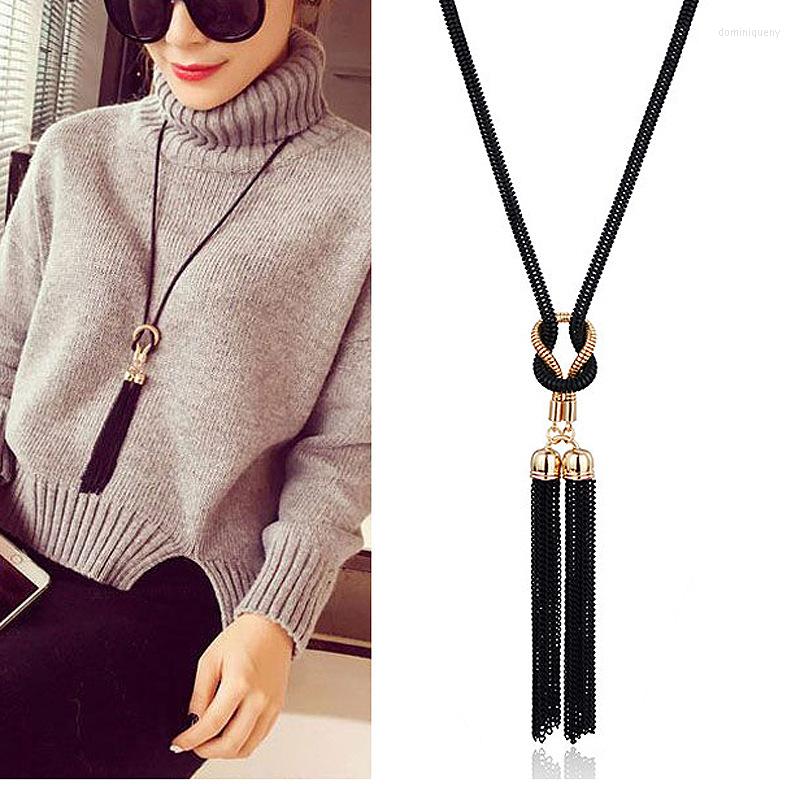 

Pendant Necklaces 2023 Arrival Female Necklace Tassel Long Winter Sweater Chain Wholesale Sales
