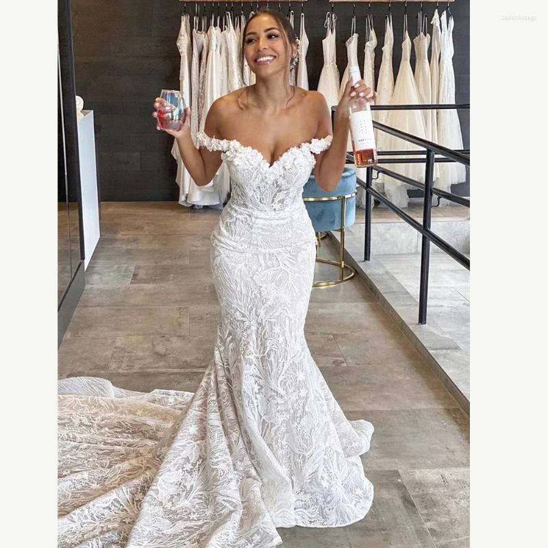 

Wedding Dress Lace Mermaid Dresses 2023 Off Shoulder Sweetheart Appliques Backless Court Train Bride Gowns Vestidos De Noiva, Same as photo