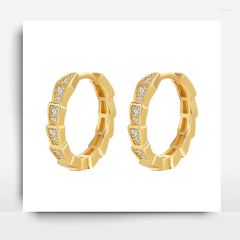 

Hoop Earrings Vintage Luxury Zircon Snake Shaped For Women's Fine Jewelry Personality Fashion Leisure Style Earwear Accessories