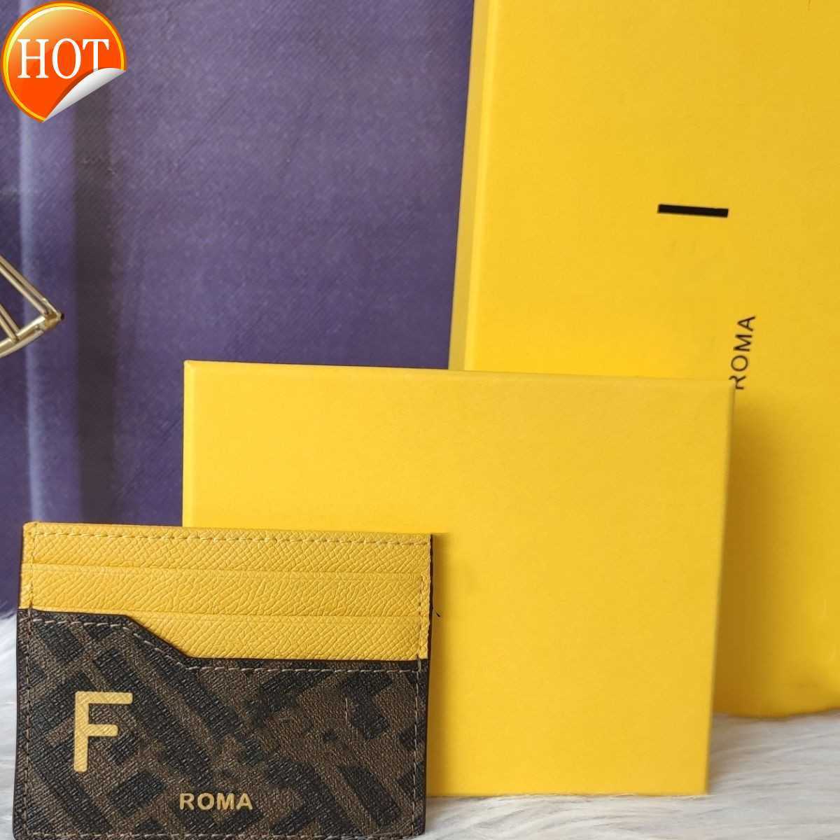 

Luxury Designer Bags Change Purse Card pack Handbag Bag New 6-bit Credit Holder Fashion Letter Print Casual Cover Men's and Women's Factory Direct Sale, Yellow
