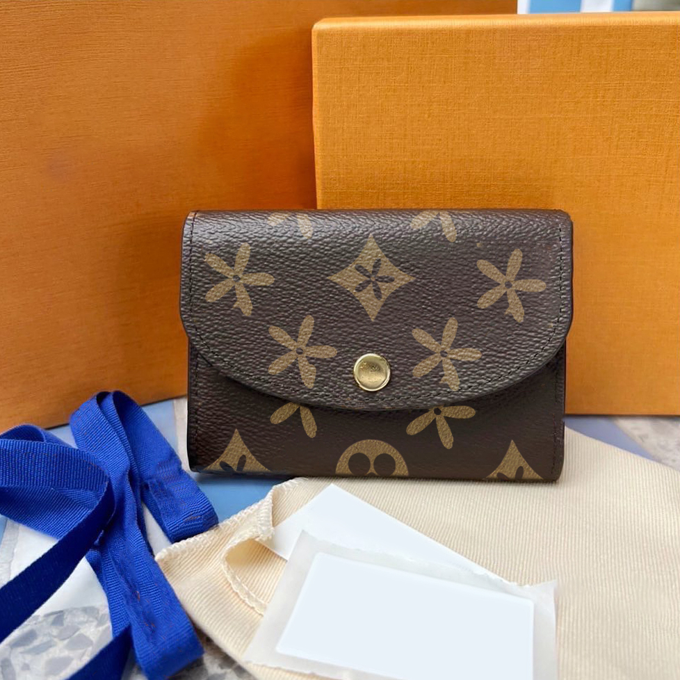 

mini wallet Designers rosalie M41939 flap embossed bag Luxury card holder womens mens Luxury wallets wristlets keychain passport holders Leather cases pocket bags, Mon0gram brown