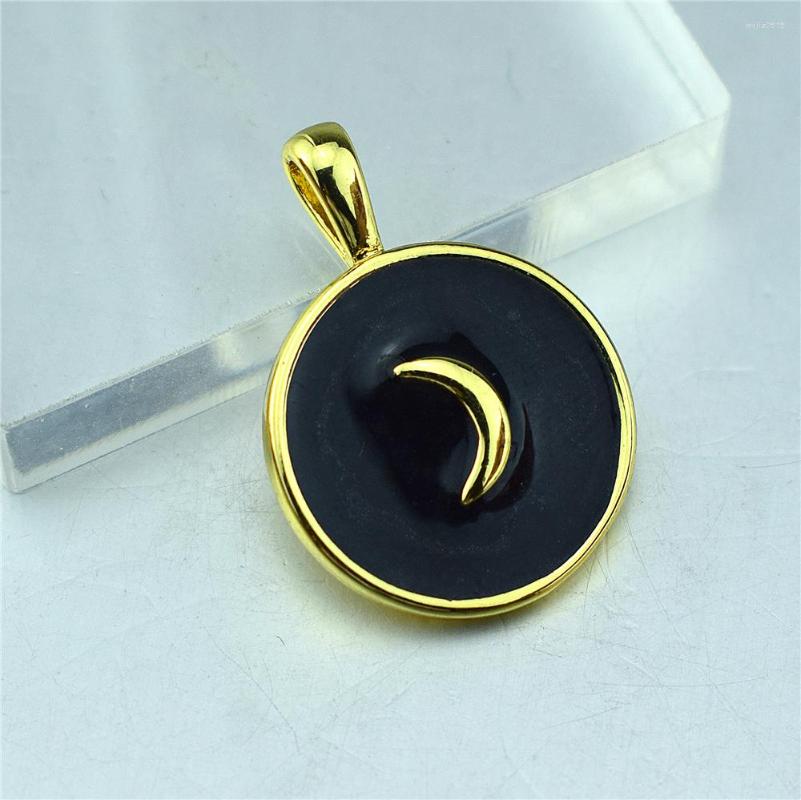 

Charms Round Star Pendant Enamel Moon Necklace Jewelry DlY Maklng Supplles Accessorles Seml-flnlshed Llghtnlng