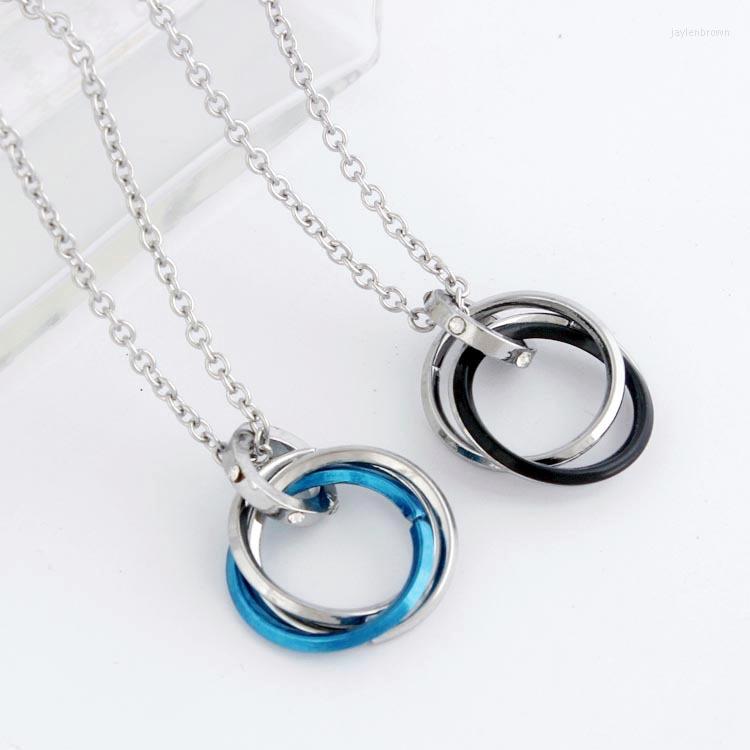 

Pendant Necklaces Hip-Hop Tide Male Three Red Men's Ring Necklace Sweater