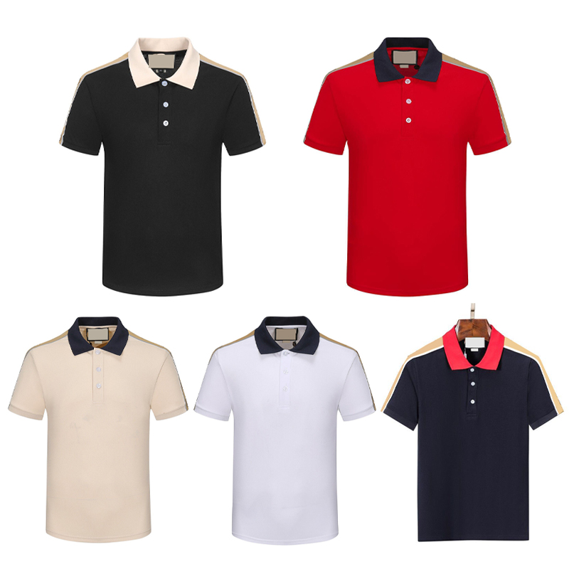

Mens Polo Shirt Designer Man G TShirts Casual Summer Polos Shirt Womens Clothing Pure Cotton Round Neck Short Sleeve Sign Double G Letter Print