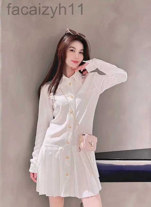 

designer 2022 metal letter party dress spring summer new fashion sexy shirt autumn women' casual luxury brand clothing Valentine' UOQI, White