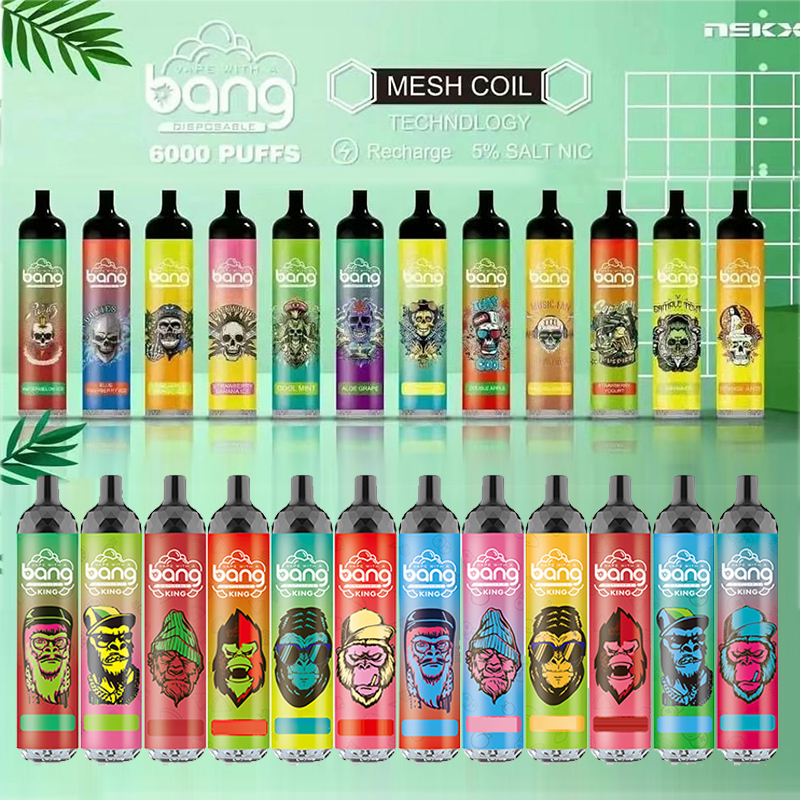 

Authentic Bang Disposable Bar E cigarette XXL 6000 Puffs King Vape 14ml Pre-filled Pods 850mAh Recharge Battery Mesh Coil Vaporizer devices