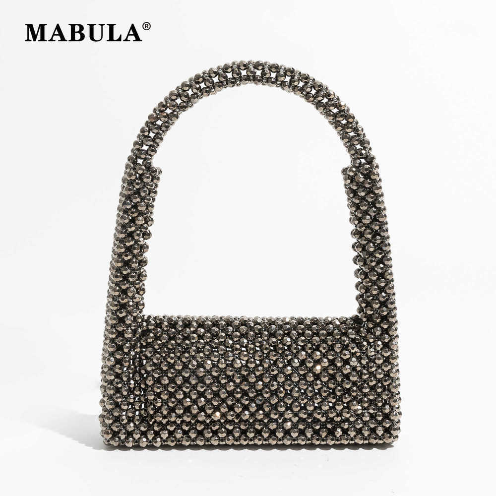 

Acrylic Beaded Underarm Women Shoulder Purse Fashion Handmade Summer Vintage Beach Clutch Handbag Mini Female Evening Bag 230315