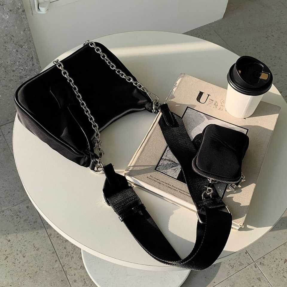 

designer bags prads in transformation underarm Women's nylon new fashion mesh versatile cross body, Sky blue