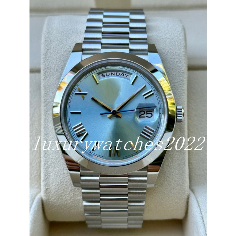 

Mens Watches 41mm Mechanical Automatic Movement Fully Stainless Steel High-Quality Sappire Glass Montre De Luxe Premium President Wristwatch, Add tool