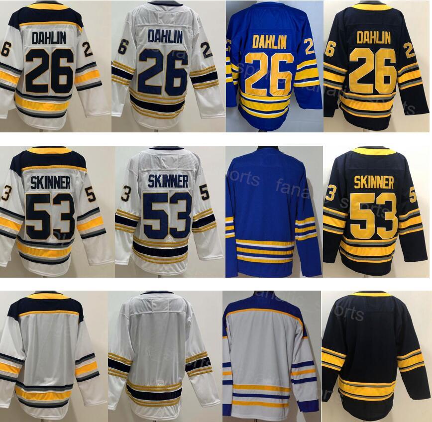 

Men Ice Hockey Blank 26 Rasmus Dahlin Reverse Retro Jersey 53 Jeff Skinner 50th Anniversary Embroidery Home Navy Blue Purplw White Away All
