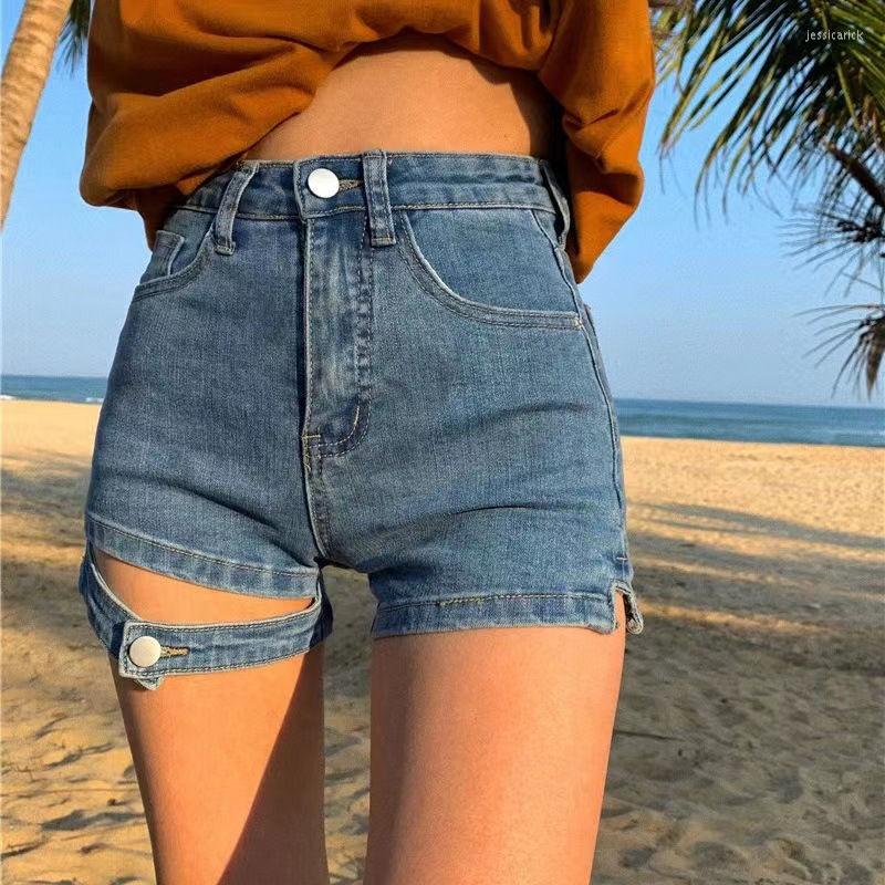 

Women' Shorts Streetwear Women' Denim High Waist Black Bandage Punk Sexy Female Slim Stretch Summer Blue Jeans Q5939, Black denim shorts