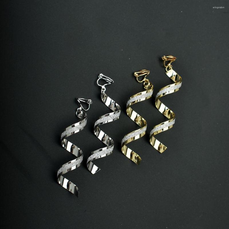 

Backs Earrings Simple Geometric Spiral Ear Clip Without Piercing No Hole Earcuffs For Women Metal Jewelry