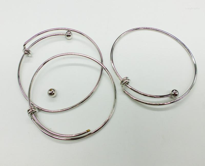 

Bangle 20PCS 70-80mm Stainless Steel Bracelet 3mm Thick Expandable Wire Accessory DIY Jewelry Wholesale