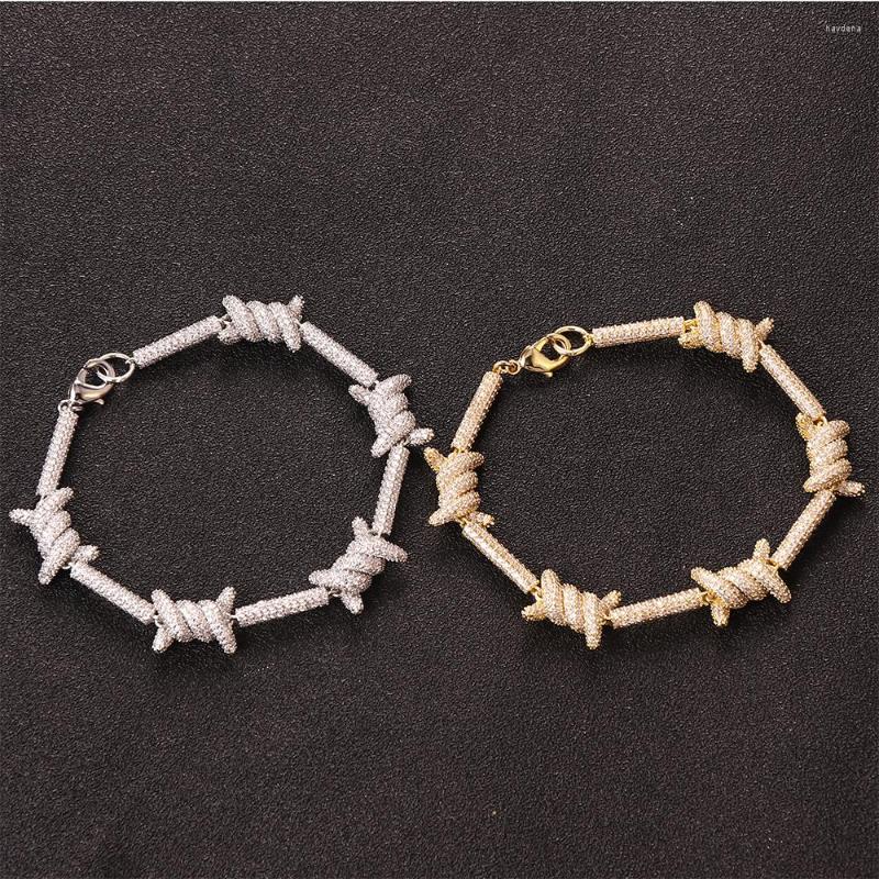 

Link Bracelets Ins European And American Personality Cuban Chain Full Of Zircon Jewelry Luxury Exquisite