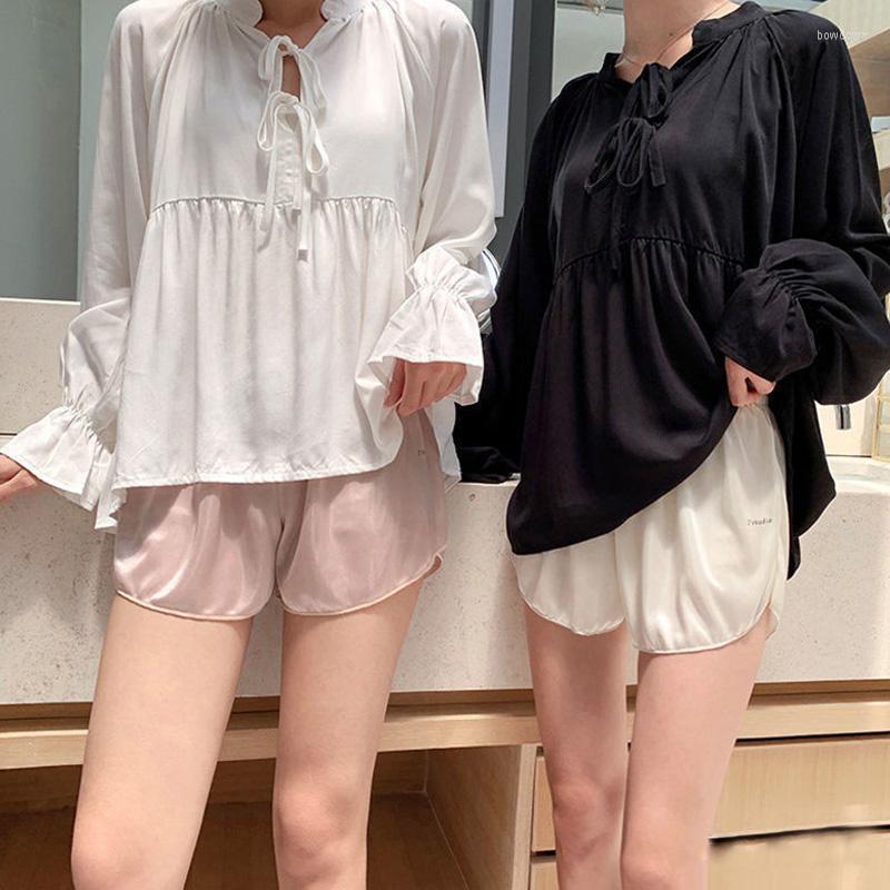 

Women's Sleepwear Comfortable Loose Short Pants Women Soft Ice Silk Streetwear Student Girl's Shorts Female Sexy Beach Jogger Summer