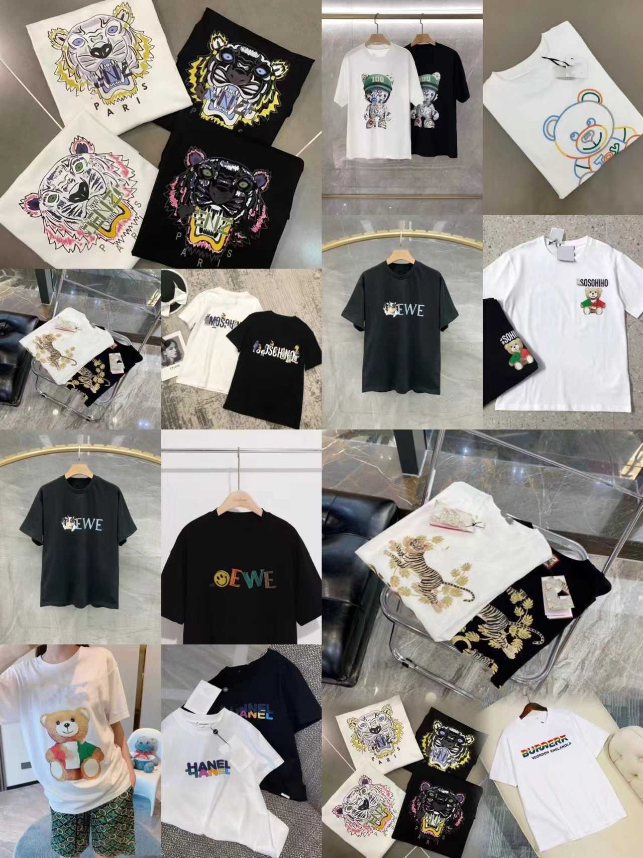 

Fashion Brand Printed Gujia T-shirt Couples Half Sleeve Original Men's and Women's Short Spring/Summer New Round Neck Casual, Black