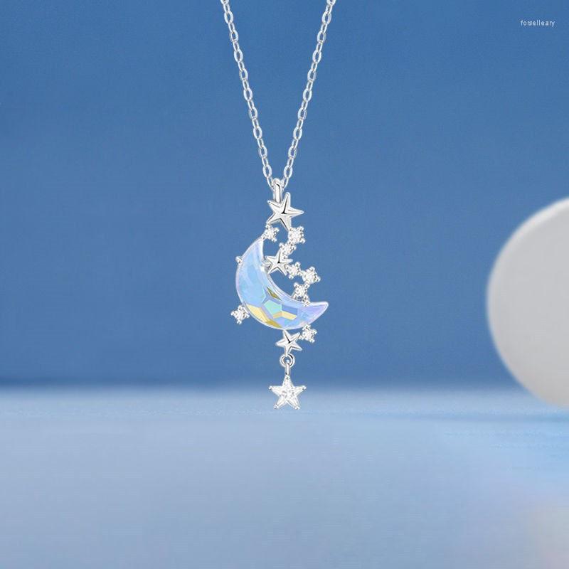 

Chains Moon Splash Galaxy Zircon Necklace Female Chain Short Clavicle Temperament Simple Neck
