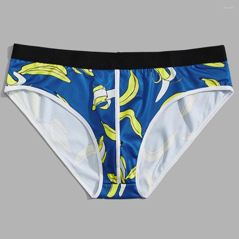 

Underpants Ice Silk Print Men Underwear Briefs Plus Size Shorts Panties Bulge Pouch Sport Breathable Knickers, Black