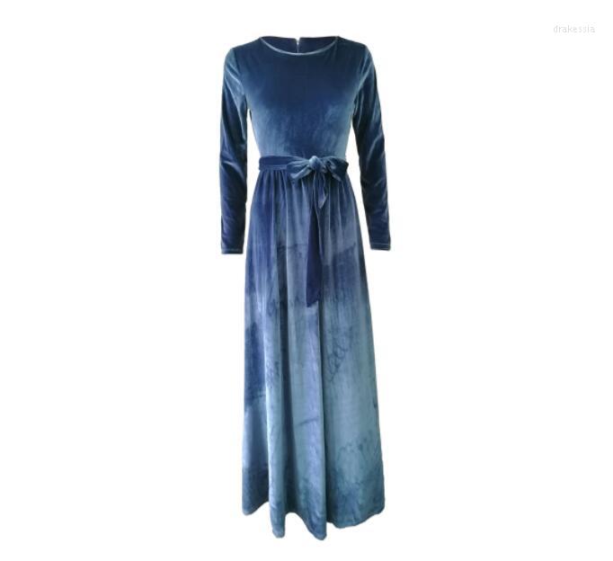 

Casual Dresses 2023 Fall Winter Dress Women Elegant Long Sleeve Ball Gown Vintage Velvet Party Plus Size Black, Blue