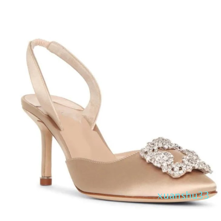 

Luxury brands Lady's sexy sandals pump luxury brands shoes blahniks BB 105 Satin Blue Pumps Heels Pointed toe suede leather classic sandal dress high heels