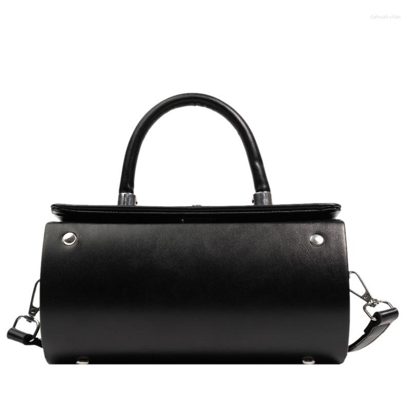 

Evening Bags Simple Design Cylinder Women's Bag 2023 High Quality Women Handbag Buckle Shoulder, Black