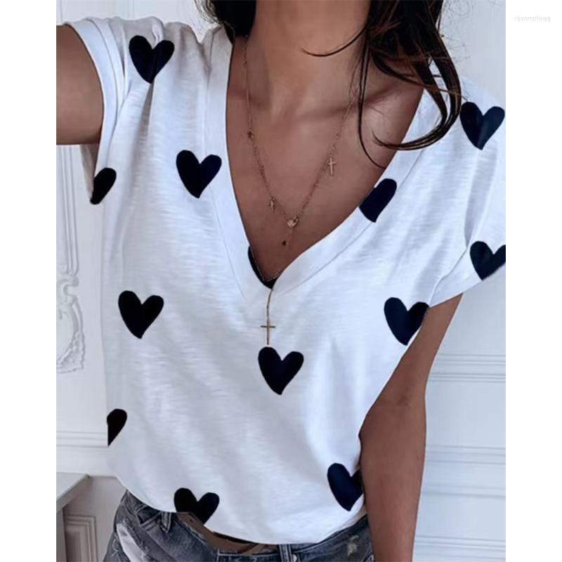 

Women's T Shirts Summer Oversized Women's T-shirt V-neck 3d Simple Short-sleeved Sweatshirt Girls Casual Ladies Shirt Street Fashion, K01-wj020610