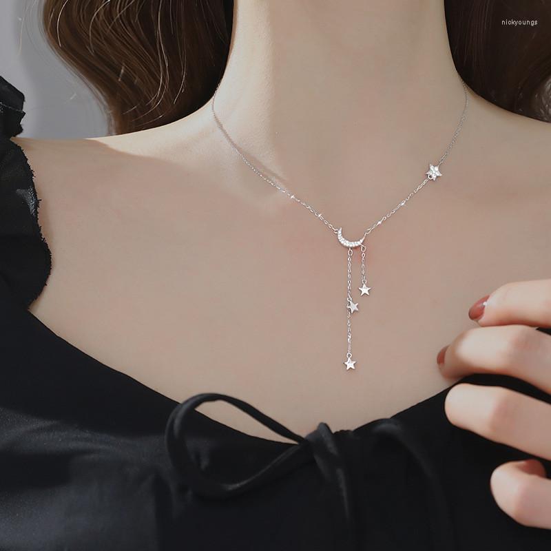 

Chains Fashion Star Moon Choker Necklaces Shiny Chain For Women Wedding Party Gift Fine Jewelry Accessories