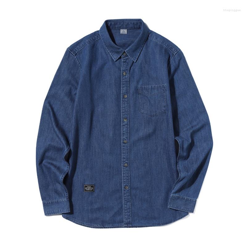 

Men's Casual Shirts High Quality Men's Classic Brand Denim Autumn Business Cotton Top Male Japanese Tooling Jean Shirt Jacket, Light blue