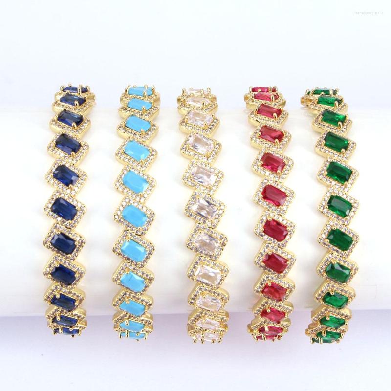 

Bangle 3PCS Korean Luxury Colorful Crystal Zircon Bracelet For Women Wedding Gift Gold Color Metal Bracelets Bangles Jewelry