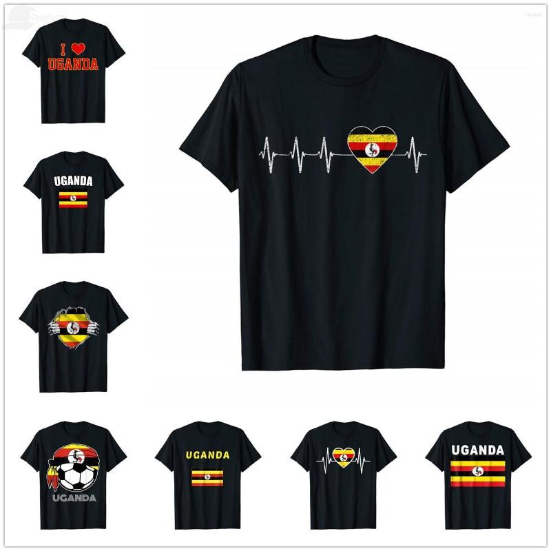 

Men's T Shirts 2023 Summer Ugandan Heartbeat I Love Uganda Flag Heart Distressed T-Shirt For Men Women Shirt Tops Cotton Tees