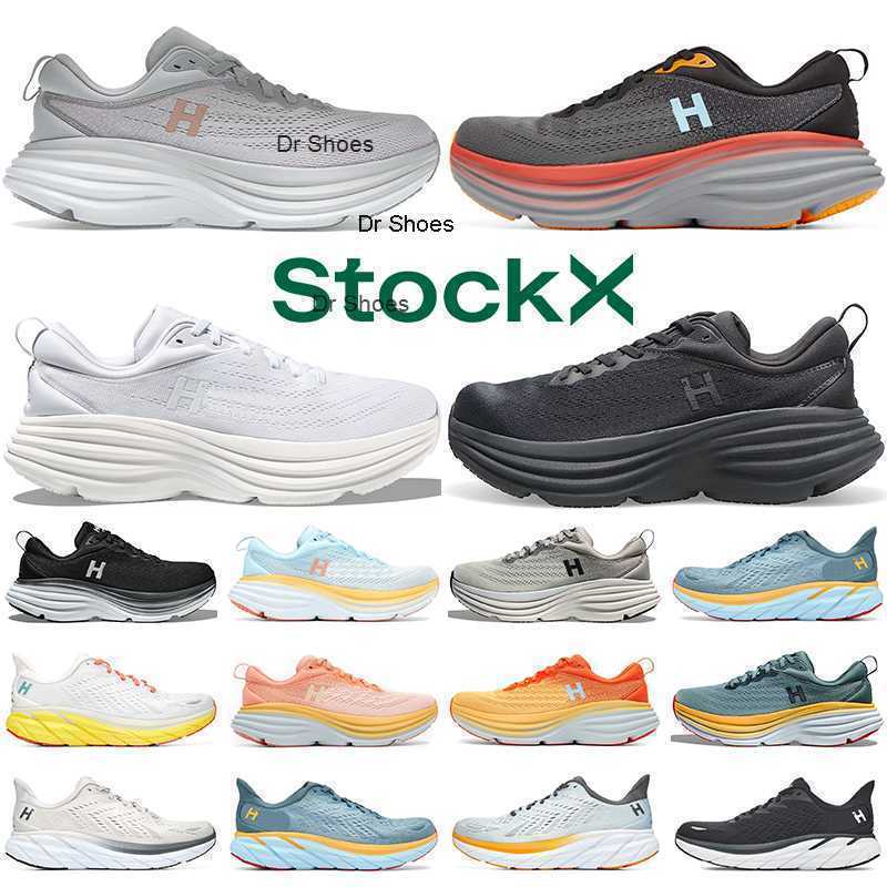 

Hoka One Bondi 8 running shoes for men women Triple Black White Haror Mist Anthracite Castlerock Goblin Blue mens trainers breathable sports