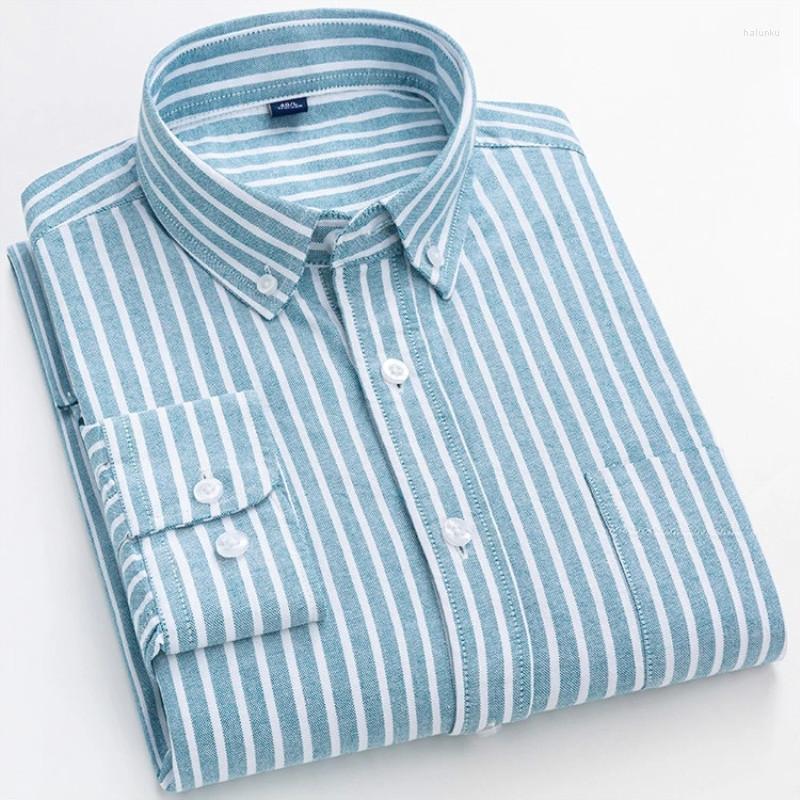 

Men's Casual Shirts Cotton High Quality Large Size 8XL Stripe Oxford Men's Long Sleeve Plaid Dress Shirt Male Slim Fit Clothing, 18-222