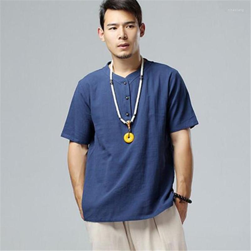 

Men's T Shirts Europe Size Solid Color Linen Cotton Shirt Mens Black White T-Shirt Men 2023 Funny Summer Tee Boy Casual Top Plus 5XL6XL