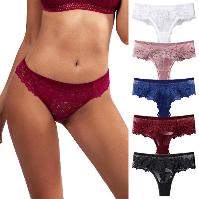 

Women' Panties 3 PCS/Set Sexy Lace Thong Women Low Waist Transparent Underwear Ladies Lingere Panty Underware Womens G String, C-3p
